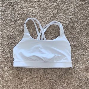 White Lululemon energy bra